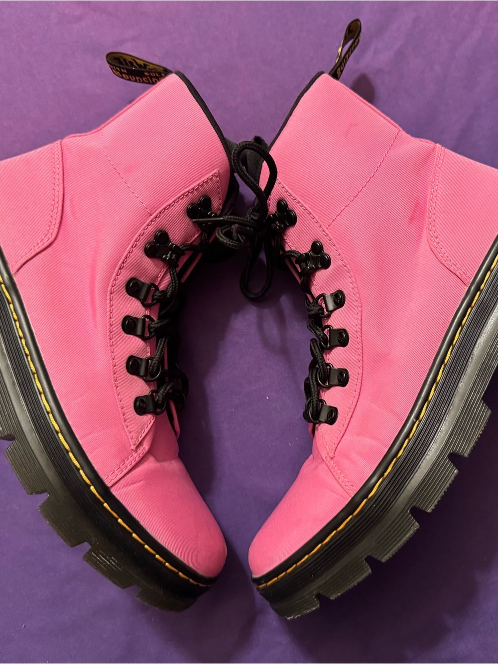 Dr. Martens Pink Combs W Utility Combat Boots Women's Size 9 (UK 7 / EU 41)